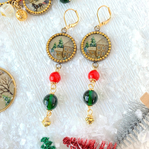 Home for the Holidays Beaded Drop Earrings