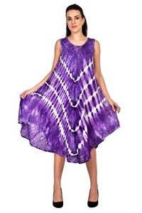 Sleeveless Tie Dye Umbrella Dress 19300