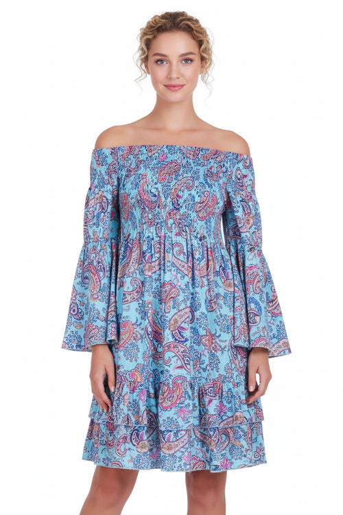 Silk Blend Peasant Dress AB08012