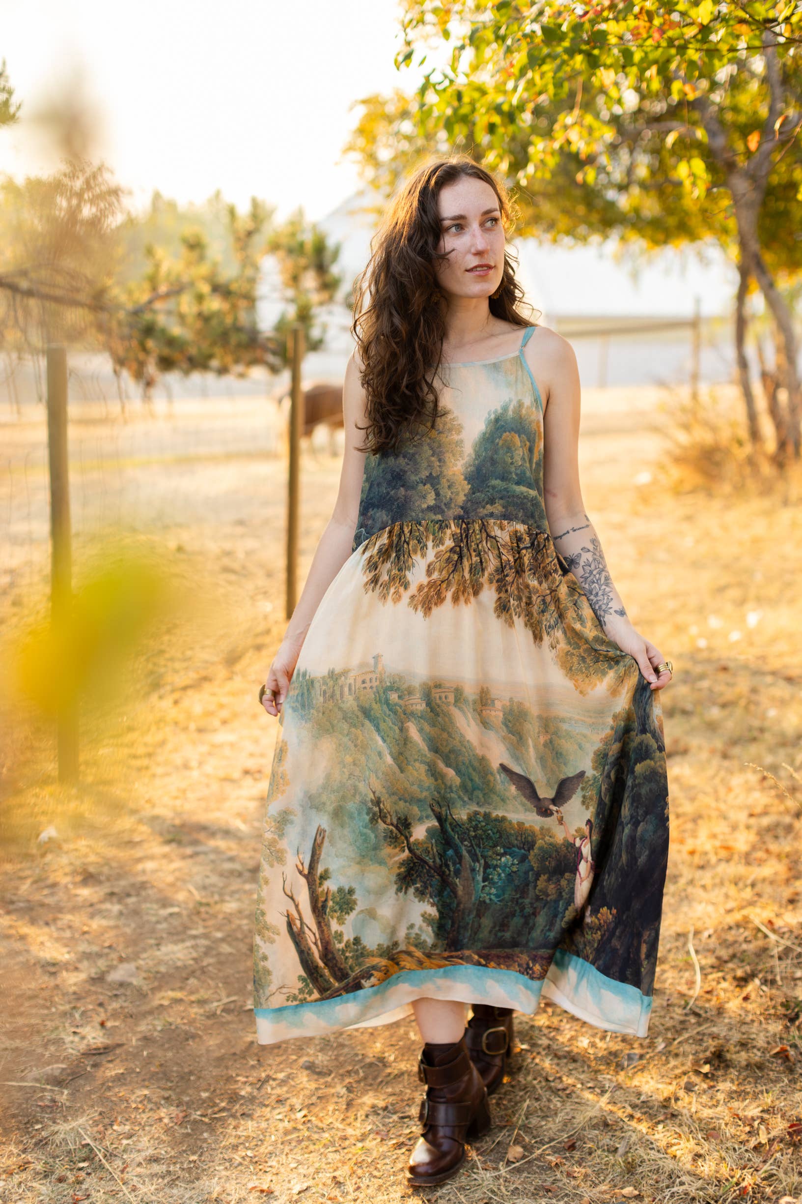 Awakening Bohme Landscape Bamboo Slip Dress Cottonways Awakening Bohme Landscape Bamboo Slip Dress Cottonways