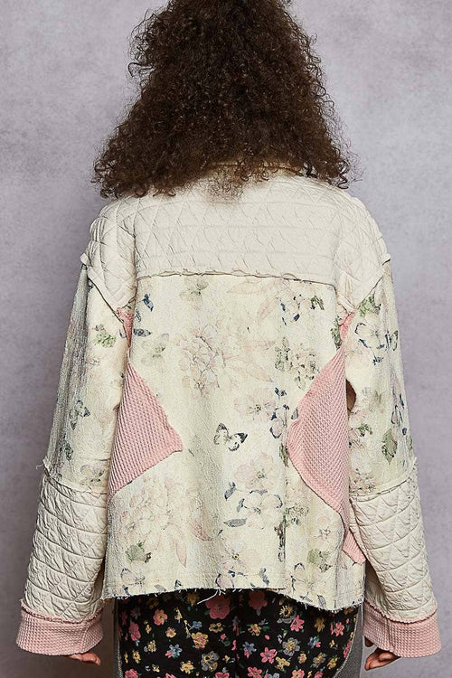 Long Sleeve Printed Patchwork Quilted Jacket WYT112