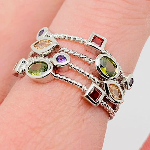 Colored Cubic Zirconia Ring - 44817