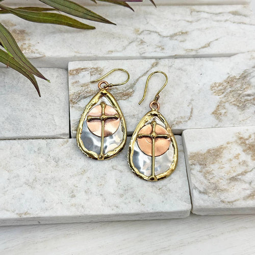 Handcrafted Mixed Metal Earrings