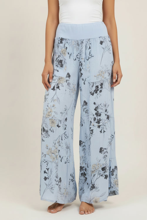 Floral Print Linen Pant 30526