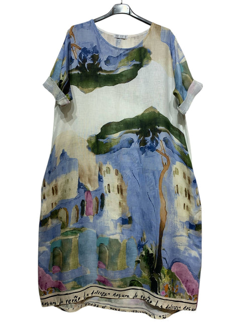 2822 PRINTED LINEN DRESS