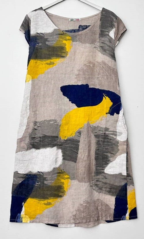 1992PL Brushstrokes Linen Dress