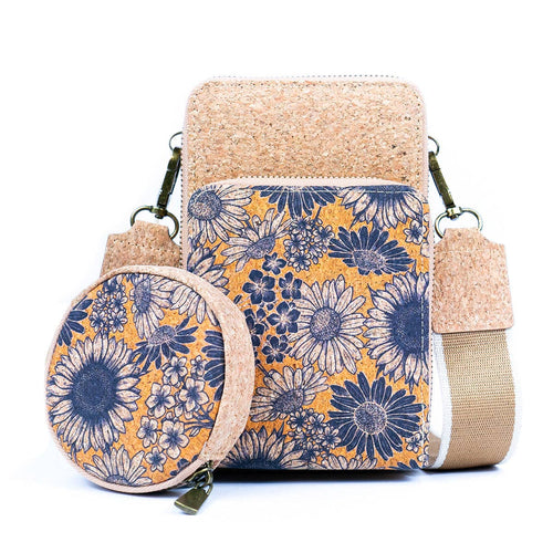Natural Cork Women's Printed Double Layer Phone Pouch