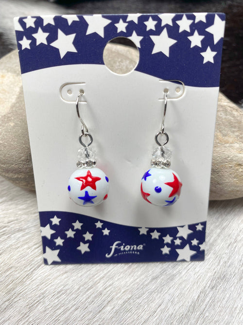 Patriotic Painted Dangle Earrings