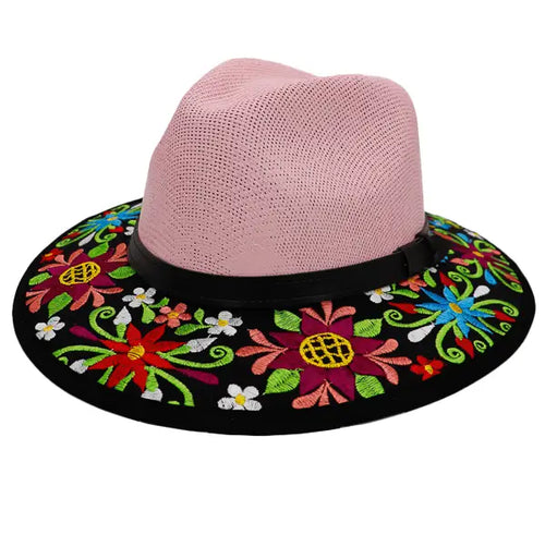 Embroidered Straw Hat