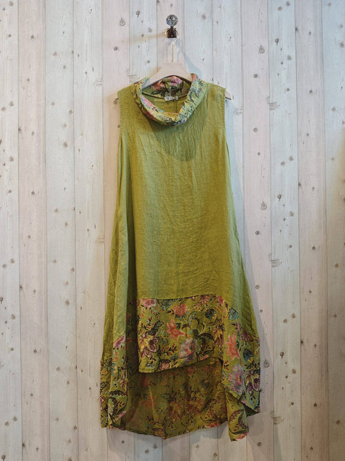 26179 Floral Dress 100% Linen