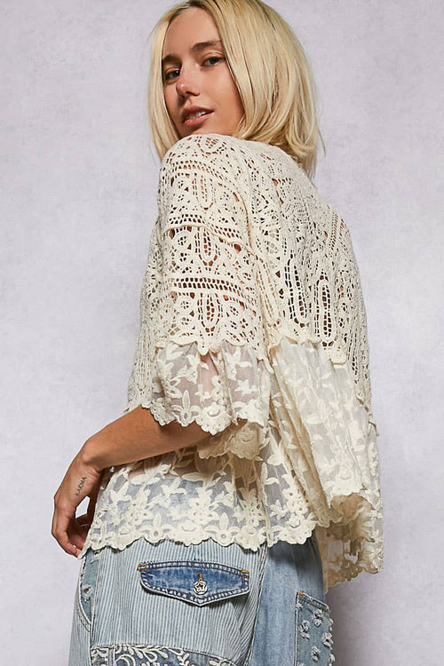 SMC153 Crochet Lace Cardigan