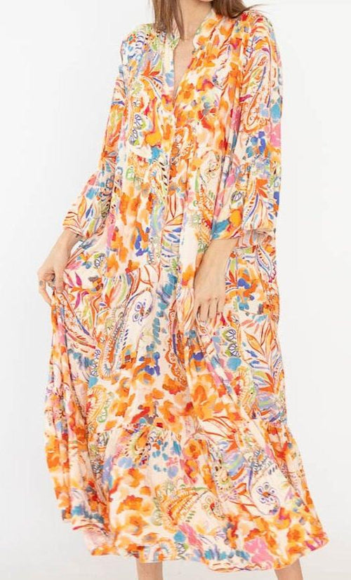 Floral Printed Long Dress 10681CAA