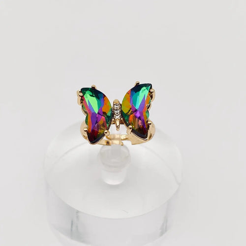 41148 Glass Butterfly Rings