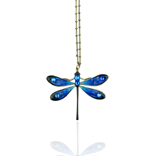 Daphne  Crystal Dragonfly Necklace