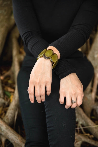 Carved Disc Tagua Bracelet