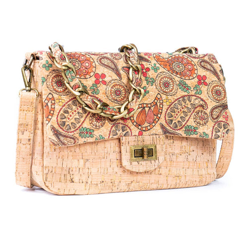 Cork Shoulder Bag with Button Closure 560