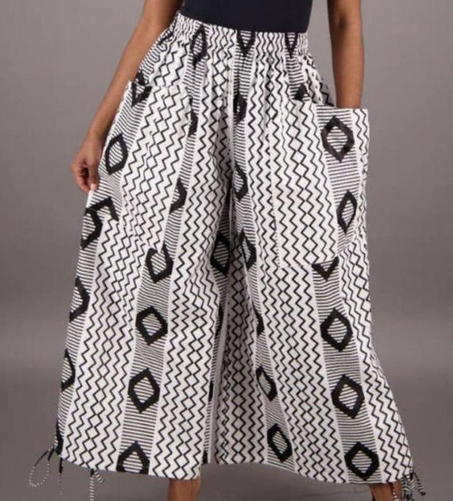 Wide Leg Wax African Print Pants P092-266