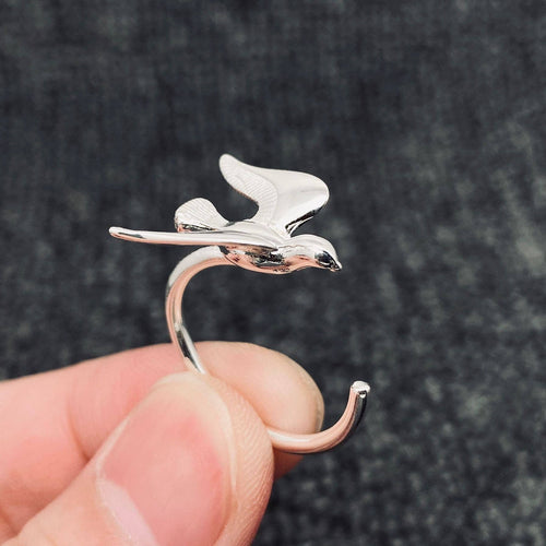 Silver Plated Wild Bird Adjustable Ring