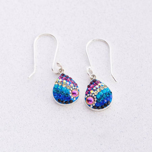 Crystal and Silver Petite Dew Drop Earrings 8123