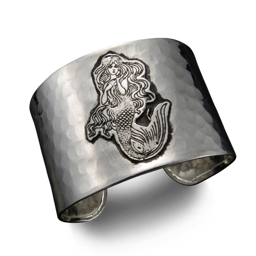 Silver Plated Adjustable Cuff Bracelet - Mermaid