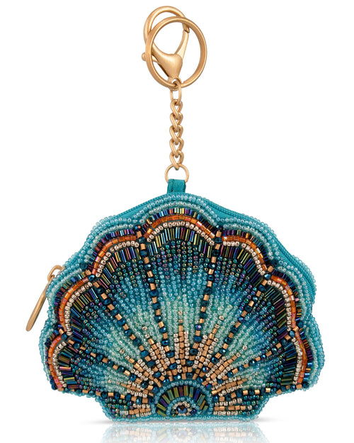 Blue Cove Sea Shell Beaded Coin Purse