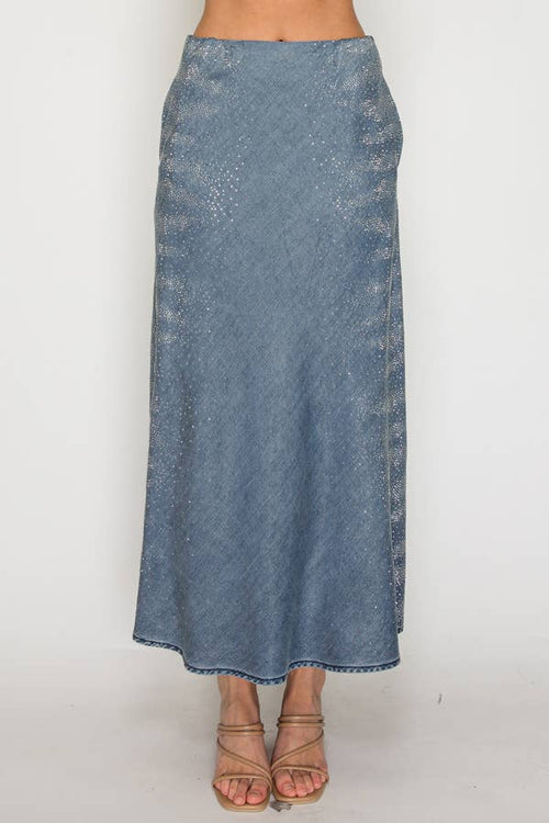 Sparkly Chambray Skirt - 5006SW DENIM