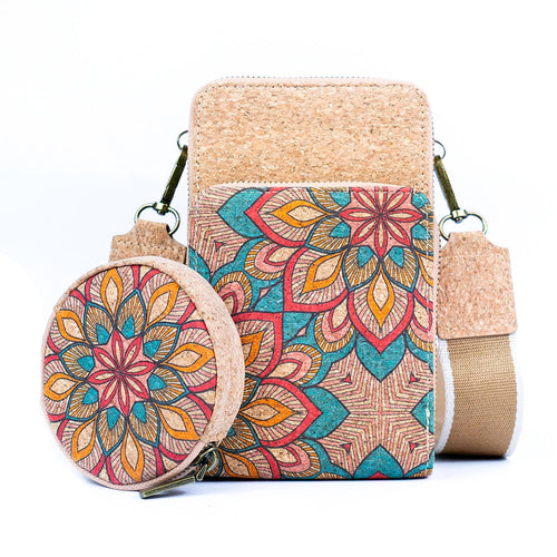 Natural Cork Women's Printed Double Layer Phone Pouch