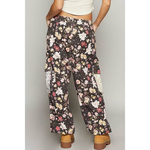 SMP593 Floral Print Cargo Pants