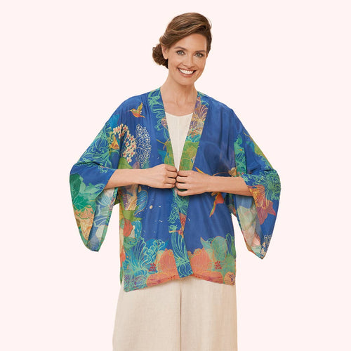 Hummingbird Kimono Jacket in Denim