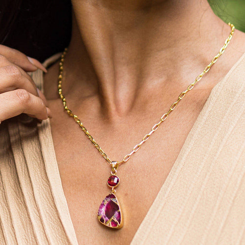 Mojave Drop Necklace - VNK0003 Pink