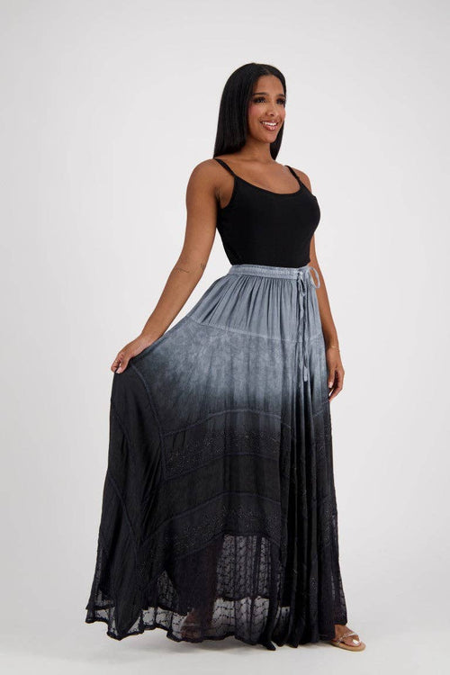 13228 Renaissance Skirt Ombre Acid Wash