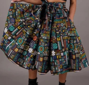 16321 Cotton Wax Dye Skirt - 264 Multi