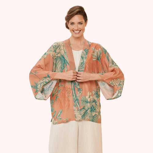 Floral Jungle Kimono Jacket in Petal