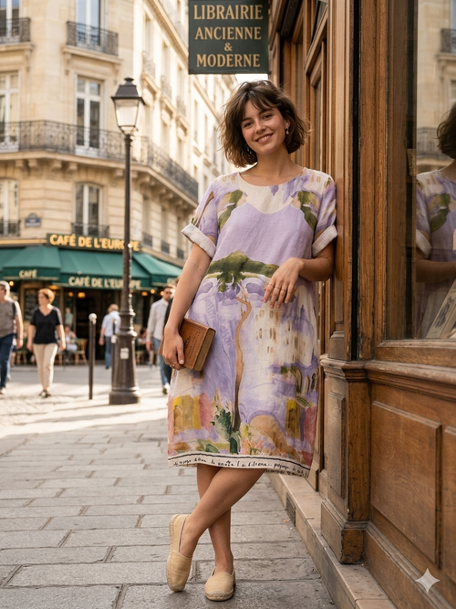 2822 Printed Lined Dress