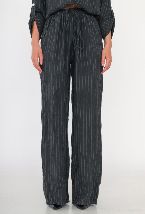 301322 Linen Striped Pant