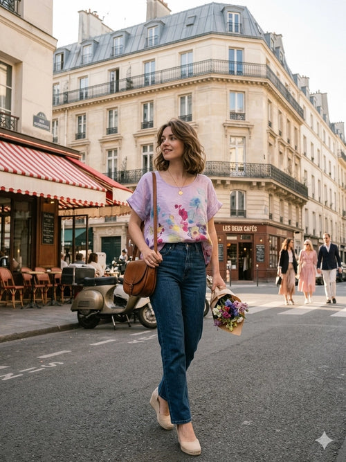 01332 Floral Watercolor Top