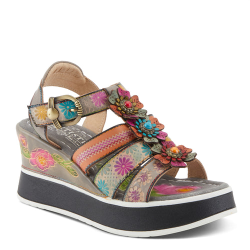 L'Artiste Floral Bloom Grey Multi Sandals