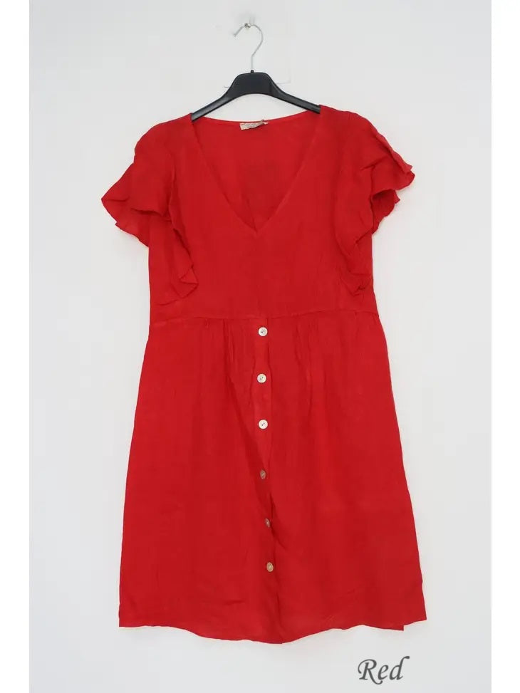 1831 Linen Button Up Dress