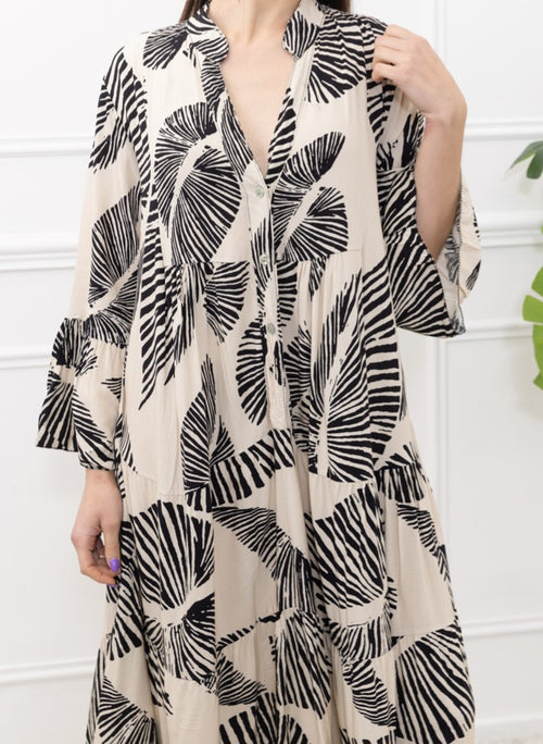 Tropical Palm Long Dress 10614 Pam