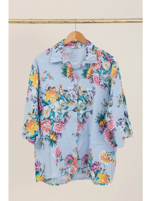 14831 Button Up Floral Top