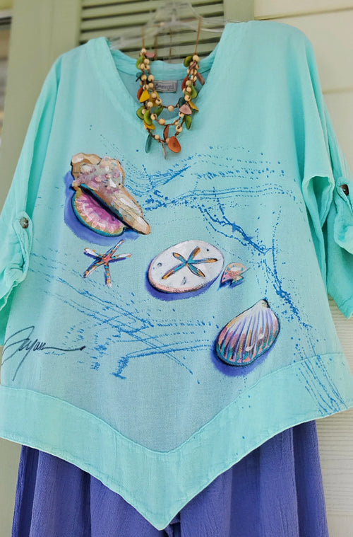 Shells Hand-Painted Top