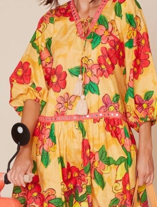 Susana XS Throw On Tunic Sundress with Pockets!