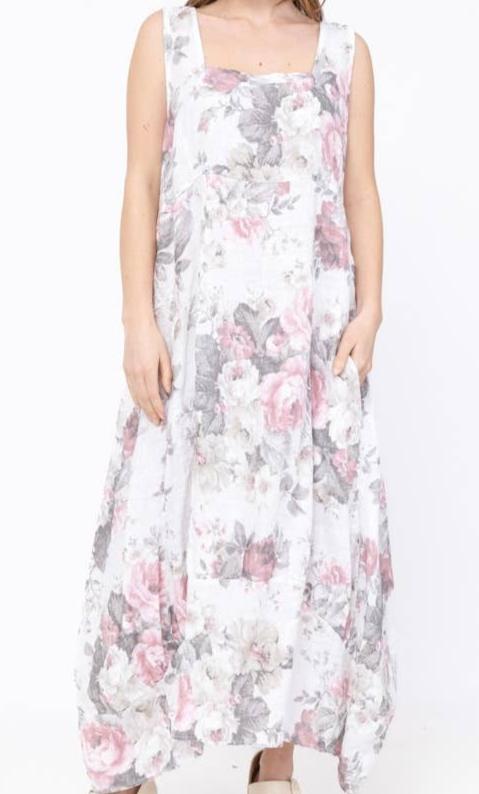 322 Floral Linen Dress