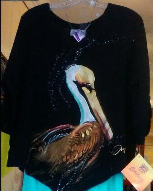 Pelican Hand-Painted Top