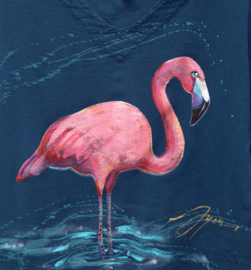 Flamingo Hand-Painted Top