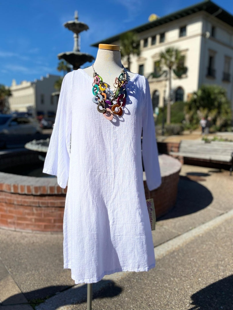 Sheila Flared Sleeve Tunic Long Top/Dress Cottonways Sheila Flared Sleeve Tunic Long Top/Dress Cottonways