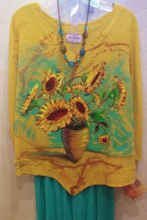 Sunflowers Hand-Painted Top