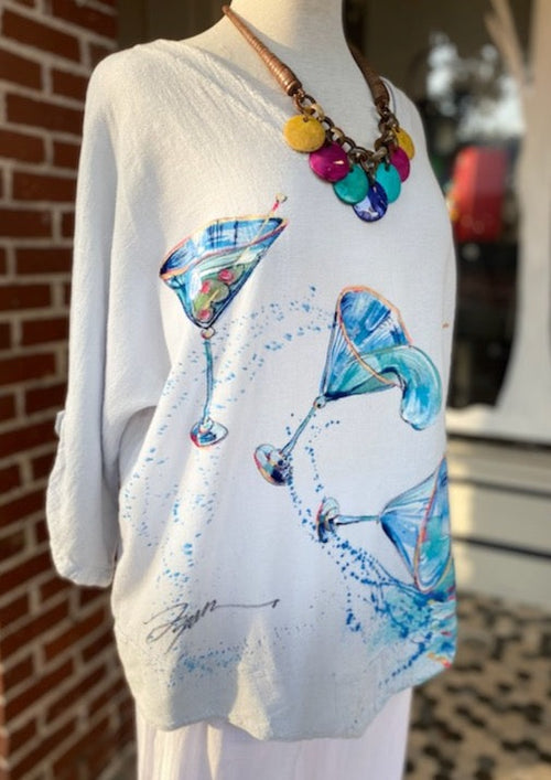 Dirty Martini 'Make a Splash' Hand-Painted Top