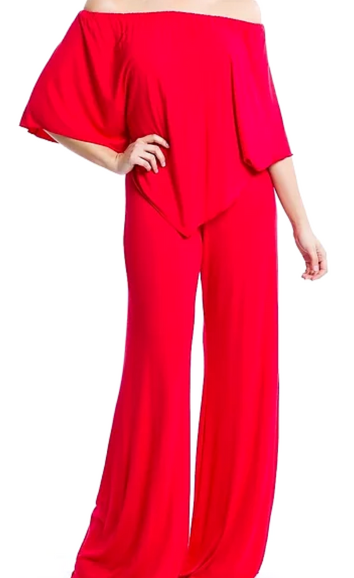 Solid Red 3-Way Jumpsuit