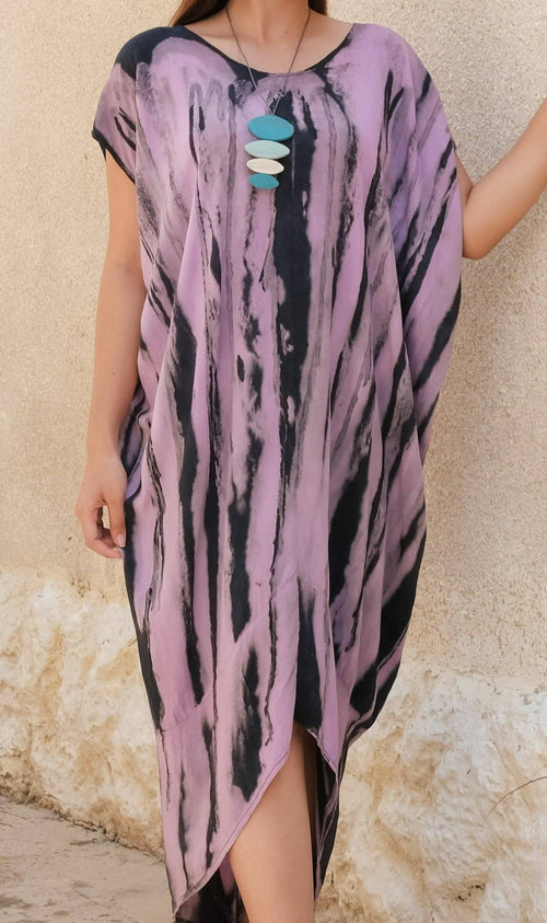 Abstract Tie Dye Design Kaftan Dress